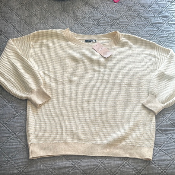 Oversized striped Beige Sweater - Picture 2 of 8